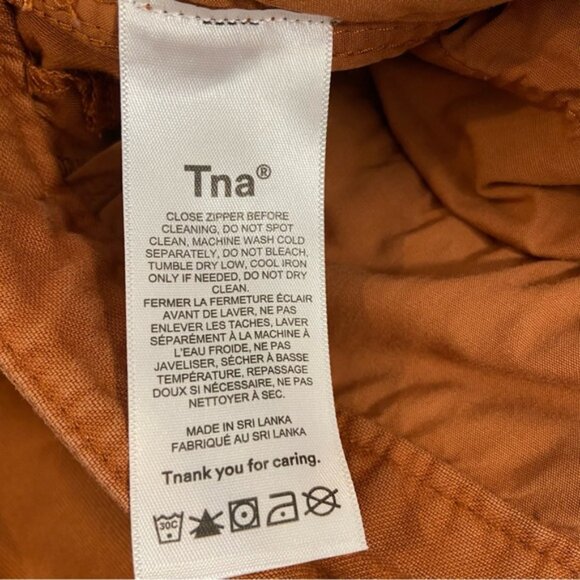 Artizia TNA supply baggy cargo pants cognac size 4 high rise pockets pure cotton - Picture 9 of 12